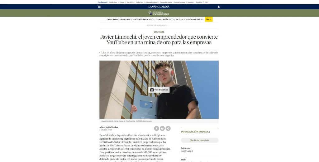 Javier Limonchi artículo en la Vanguardia